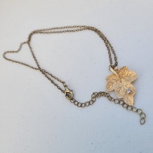 Goldtone Oak Leaf Necklace